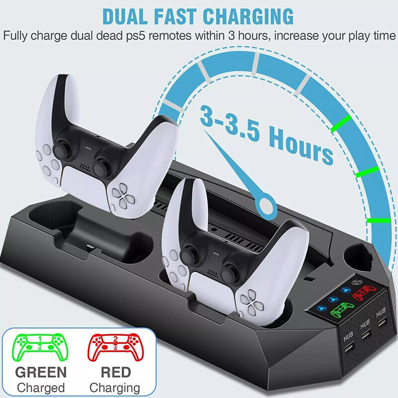 PS5 Vertical Cooling Fan Stand Controller Charger Station For Playstation 5