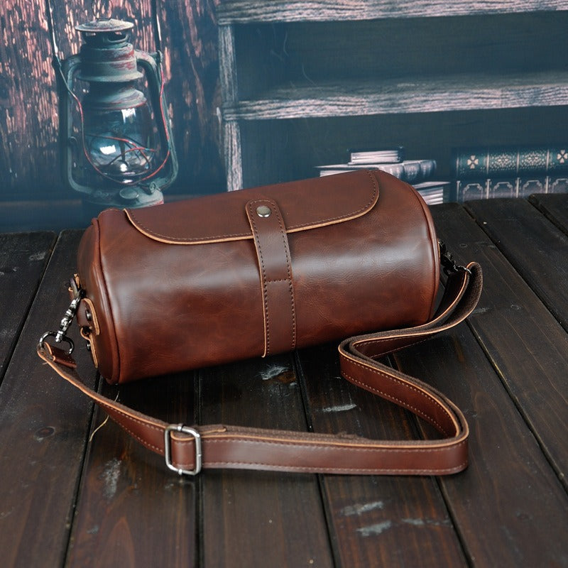 Fashionable Single Shoulder Cylinder Bag Retro Trendy and Personalized Cylinder Bag