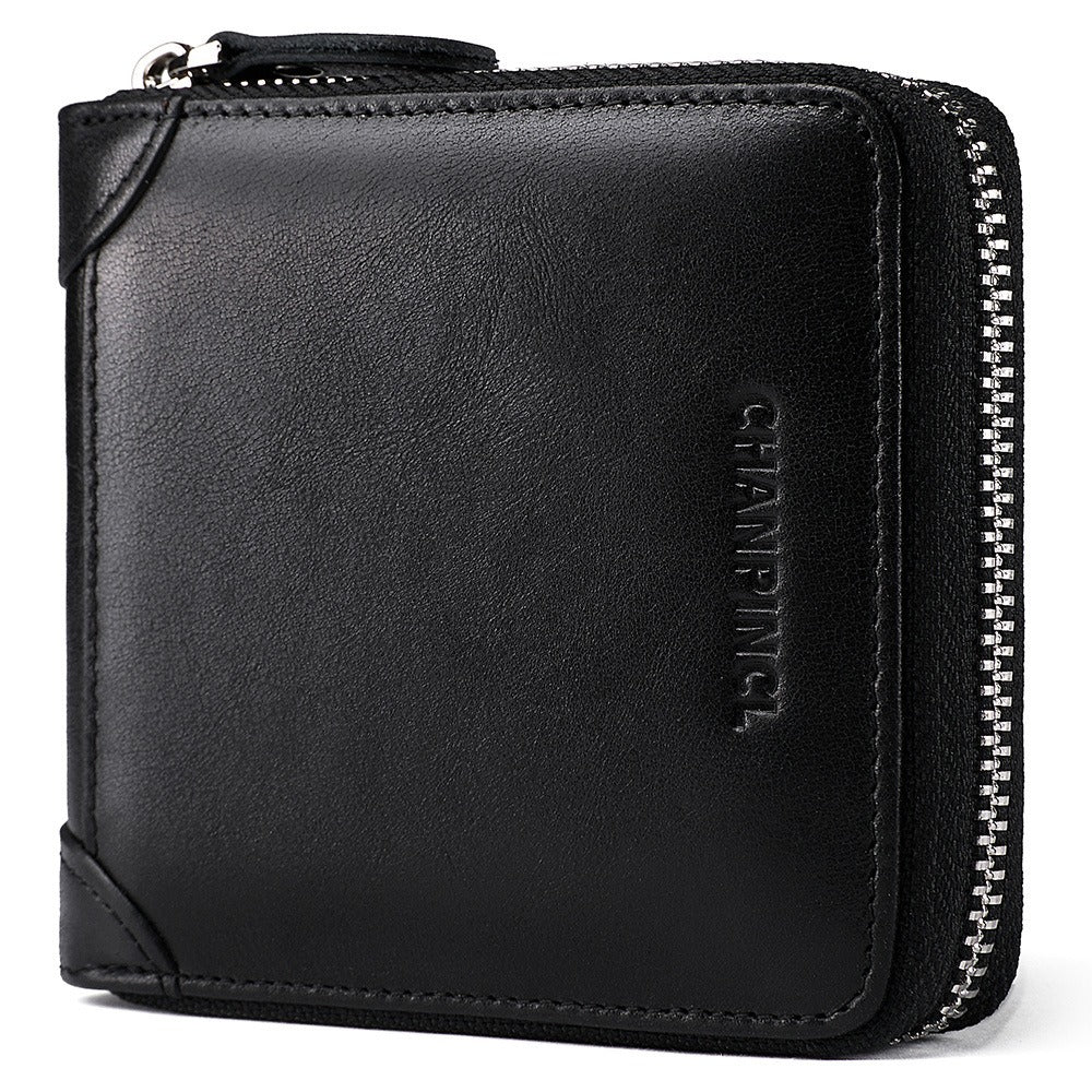 Men's Wallet Leather Zipper Wallet