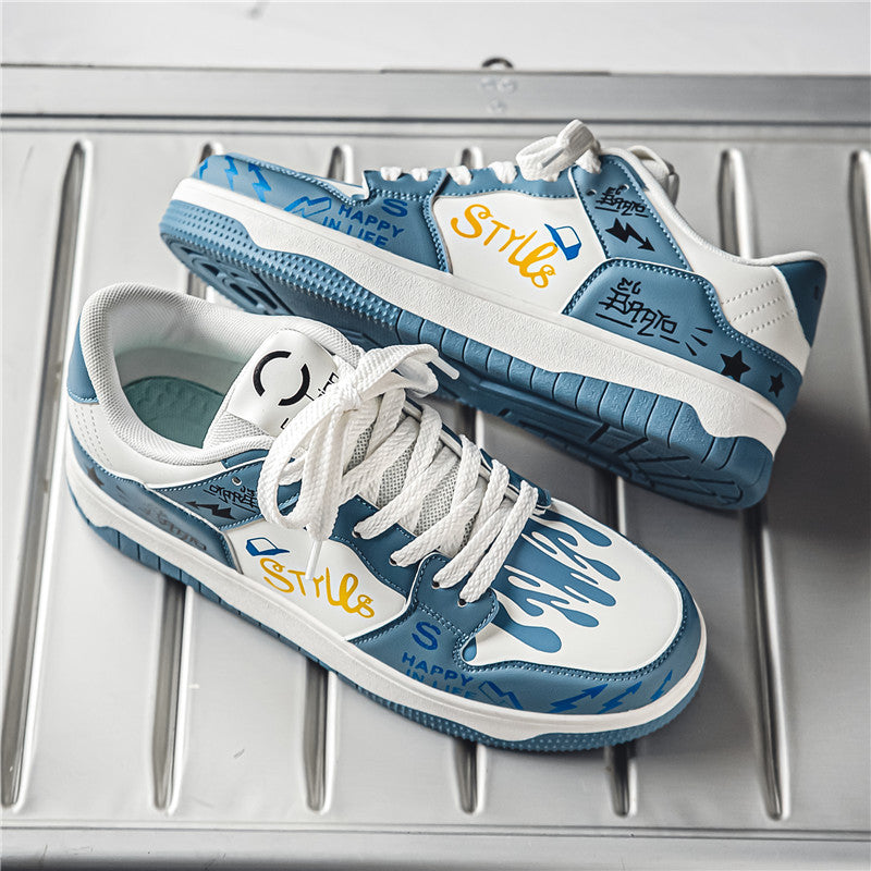 Low cut lace up men's shoes fashionable color outdoor niche casual shoes