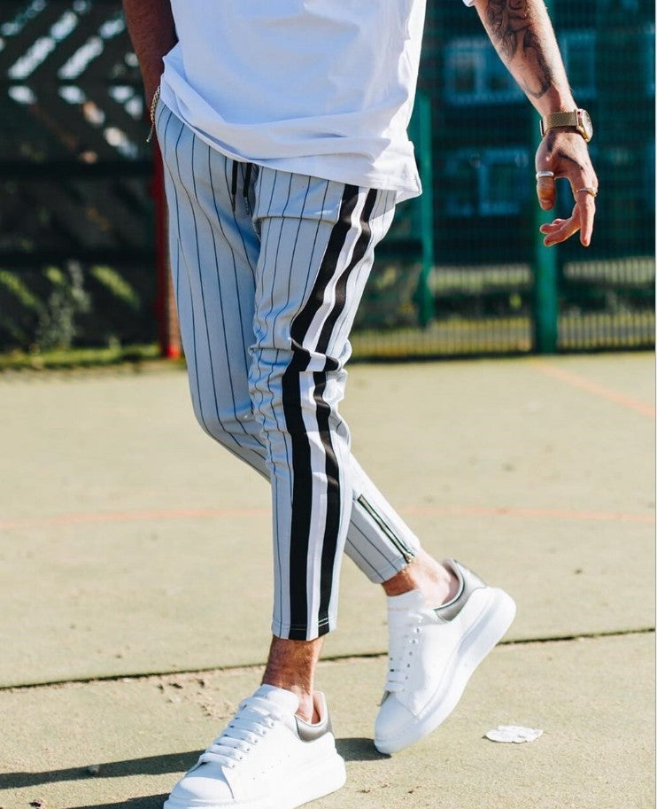 Men's Gym Slim Tapered Sweatpants Workout Jogging Pants Fitness Zipper Pockets