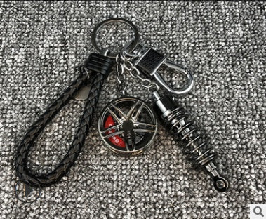 Car Trend Modified Wheel Shock Absorber Keychain, Turbo Key Chain Pendant, Personalized Gift Ornaments For Men And Women