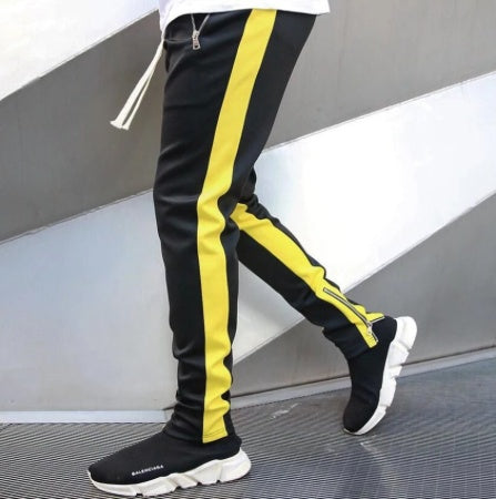 Men's Gym Slim Tapered Sweatpants Workout Jogging Pants Fitness Zipper Pockets