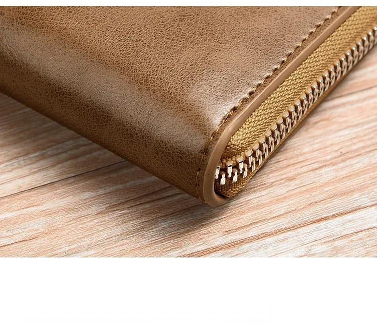 Men's Protected PU Leather Wallet Vintage Short Purse