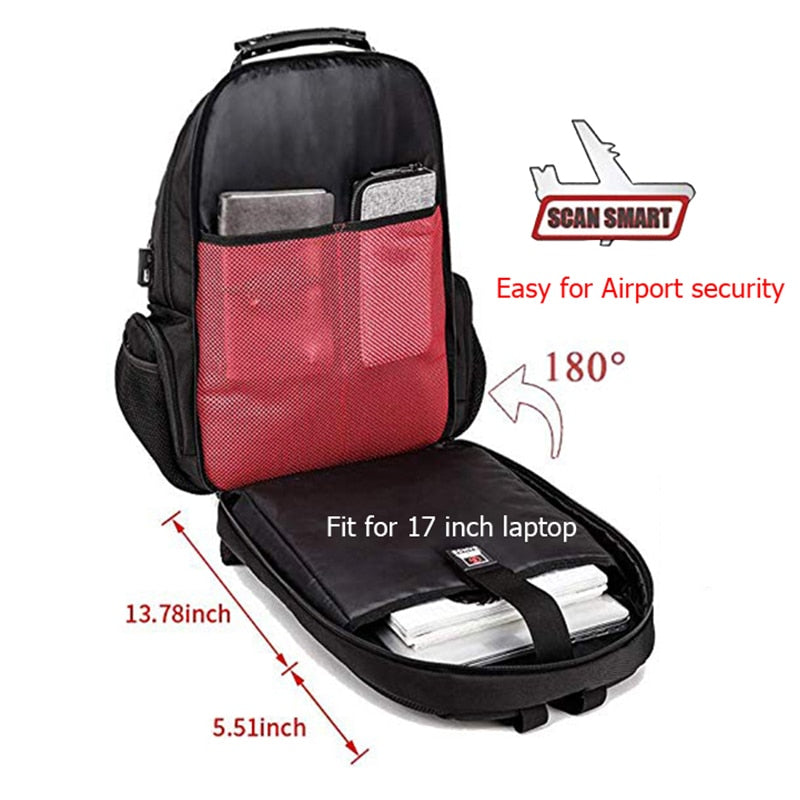 45L Travel backpack 15.6 Laptop Backpack USB Anti theft Backpack