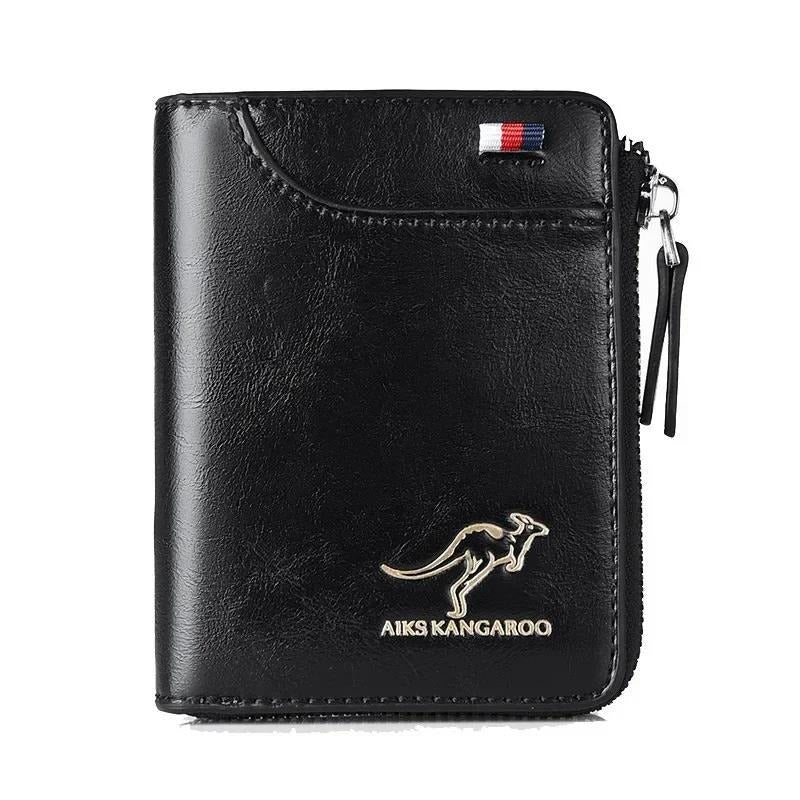 Men's Protected PU Leather Wallet Vintage Short Purse