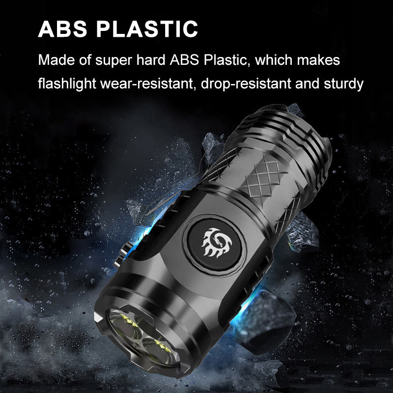 Rechargeable 3 LED 3000 Lumens 5 Modes Outdoor EDC Flashlight Power Outage Emergency Lighting