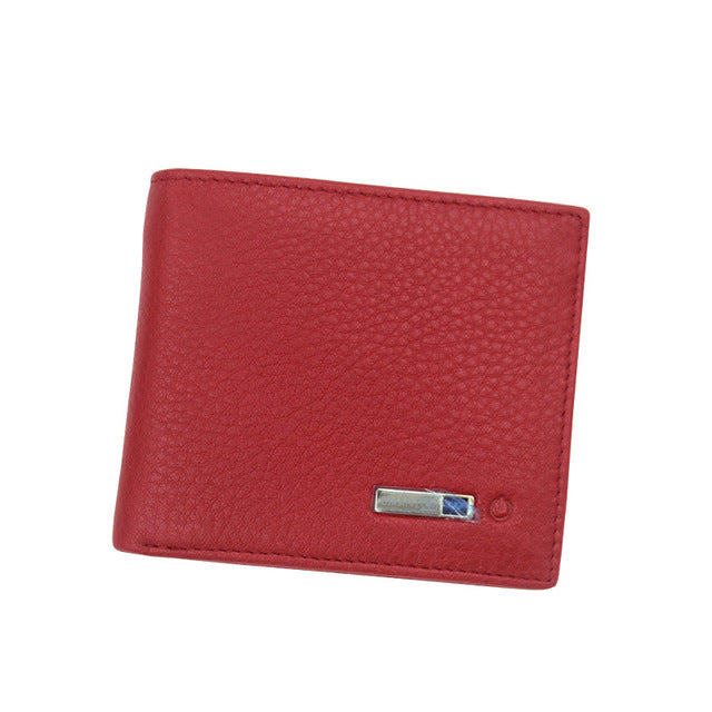 Genuine Leather Wallet High Quantity New Fashion Bifold Card Holders Slim GPS Charging Anti-theft