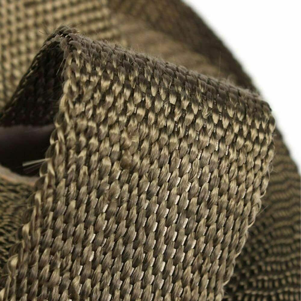 10M Titanium Gold Heat Wrap Tape Exhaust Insulating Downpipe Manifold 10 Ties