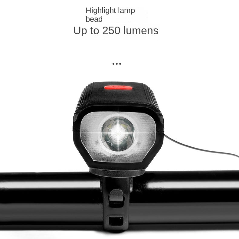 Bicycle lights, headlights, mountain bikes, night riding, charging, strong light flashlight, USB charging,
