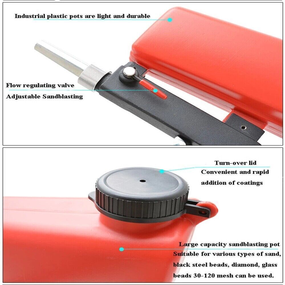14 Air Portable Sandblasting Gun Hand Held Sand Blaster Shot Media Blasting UK