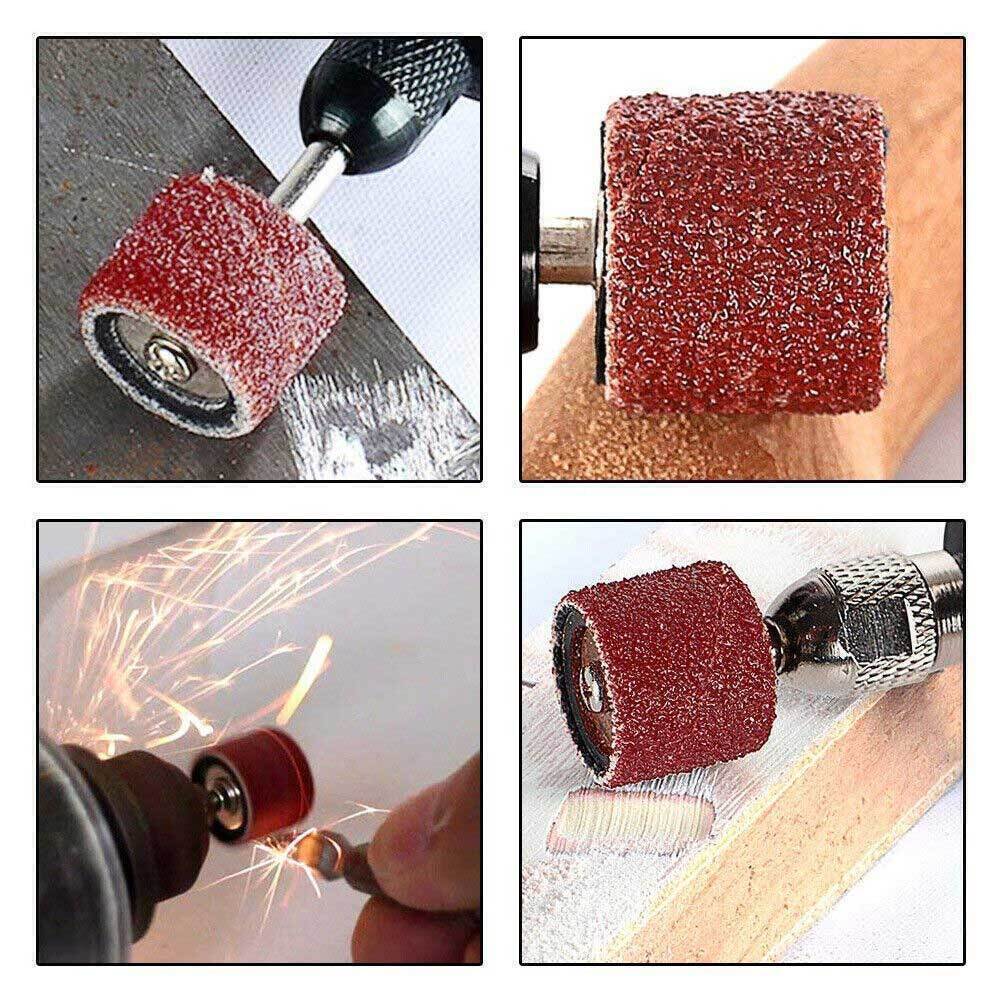 For Dremel 104pcs Sanding Bands Drum Sleeve Rotary Tool Kit For Dremel Accessories Mandrels