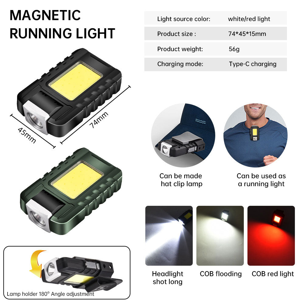 Outdoor Sports Night Running Safety Warning Light Field Floodlight Magnetic