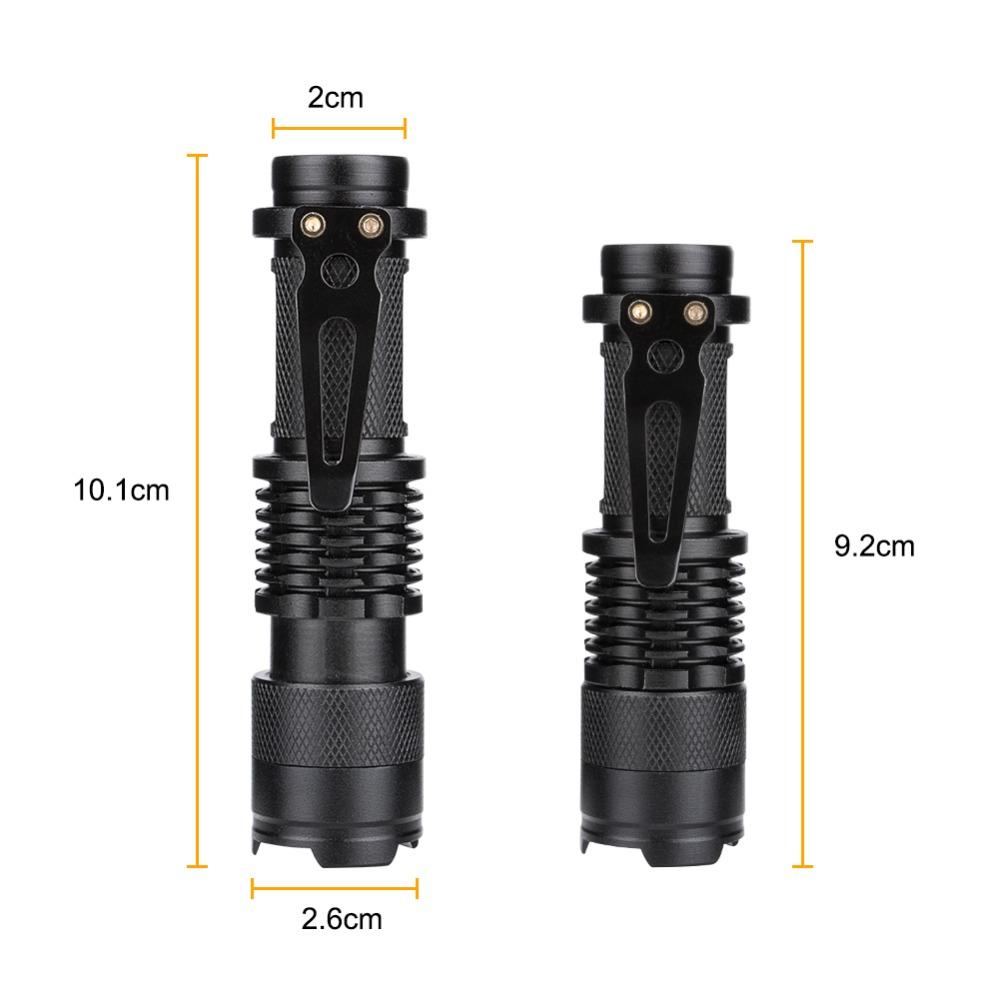 Zoomable LED UV Flashlight SK68 Violet Light 1200LM Adjustable Focus 3 Modes Lamp Used By AA Or 14500 Battery(365nm)