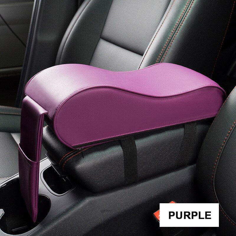 Leather Car Central Armrest Pad Black Auto Center Console Arm Rest Seat Box Mat Cushion Pillow Cover Vehicle Protective Styling