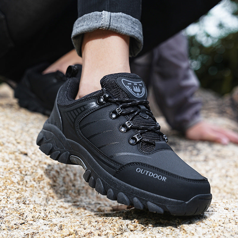 Outdoor men's hiking shoes, mesh breathable single shoes, casual low cut lace up hiking shoes