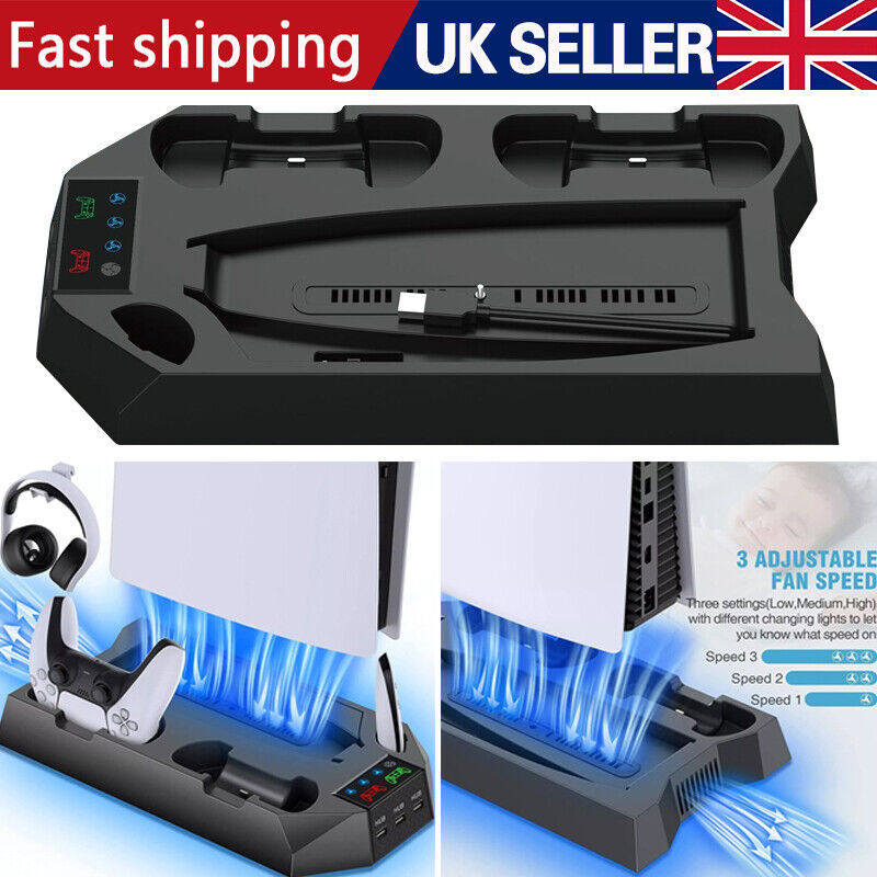 PS5 Vertical Cooling Fan Stand Controller Charger Station For Playstation 5