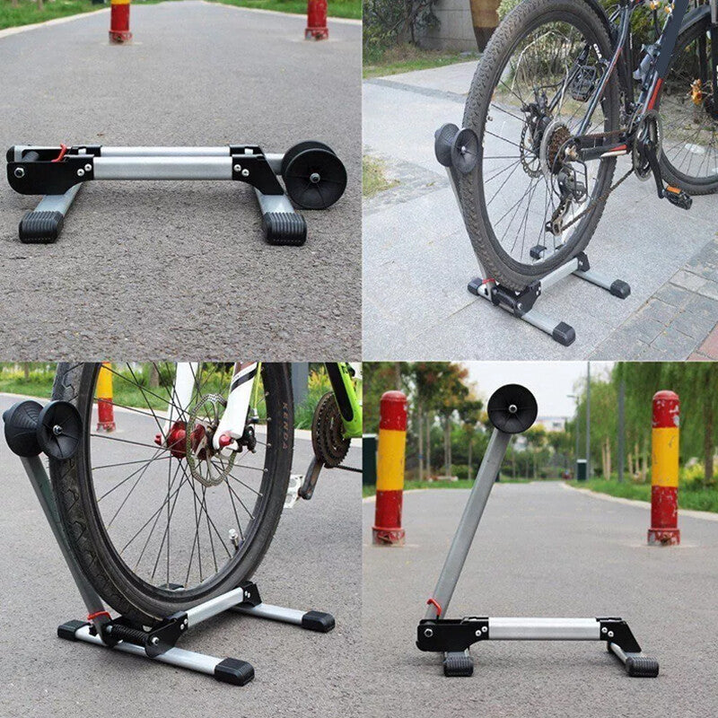 Folding BIKE STAND Portable Bicycle Floor Ground Parking Holder Storage Rack H