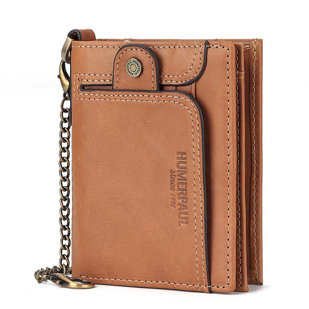 Men's Wallet Leather Zipper Wallet Large Capacity Multi-Card Coin Pocket
