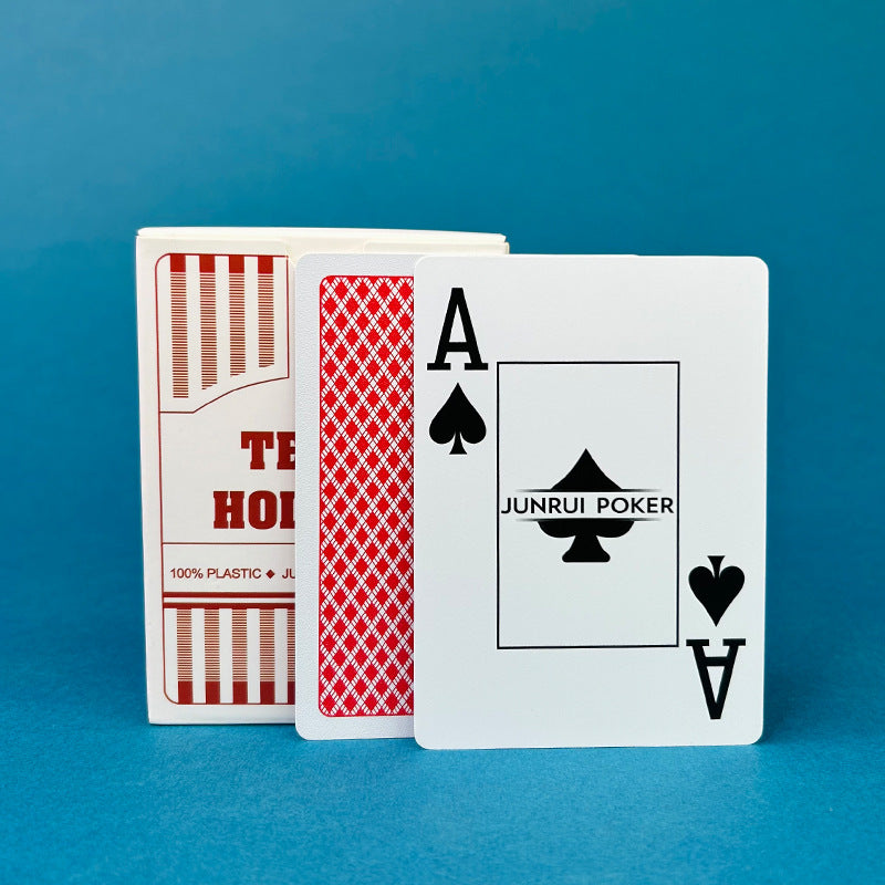 Texas Hold'em PVC waterproof poker, coarse frosted, pro - authorized, wide & large - printed