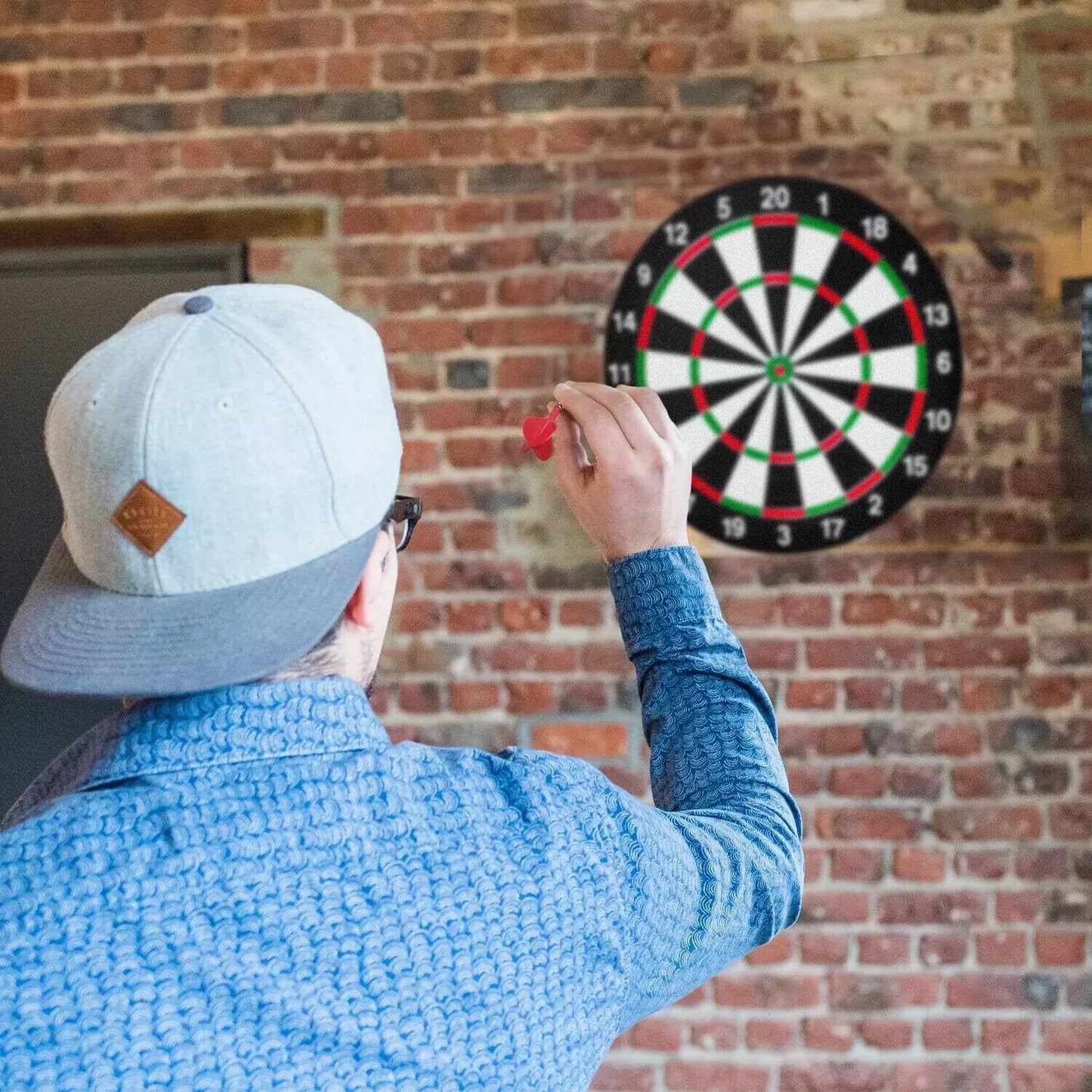 SIZE 17 DARTBOARD SET 6 DARTS FAMILY DART BOARD GAME ADULTS KIDS XMAS
