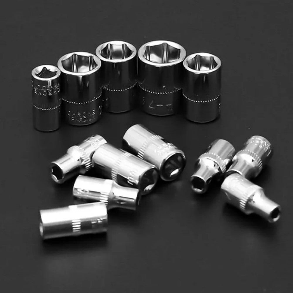 46PCS 1-4 Ratchet Wrench Combination Socket Tool Set Kit Auto Car Repair Tools