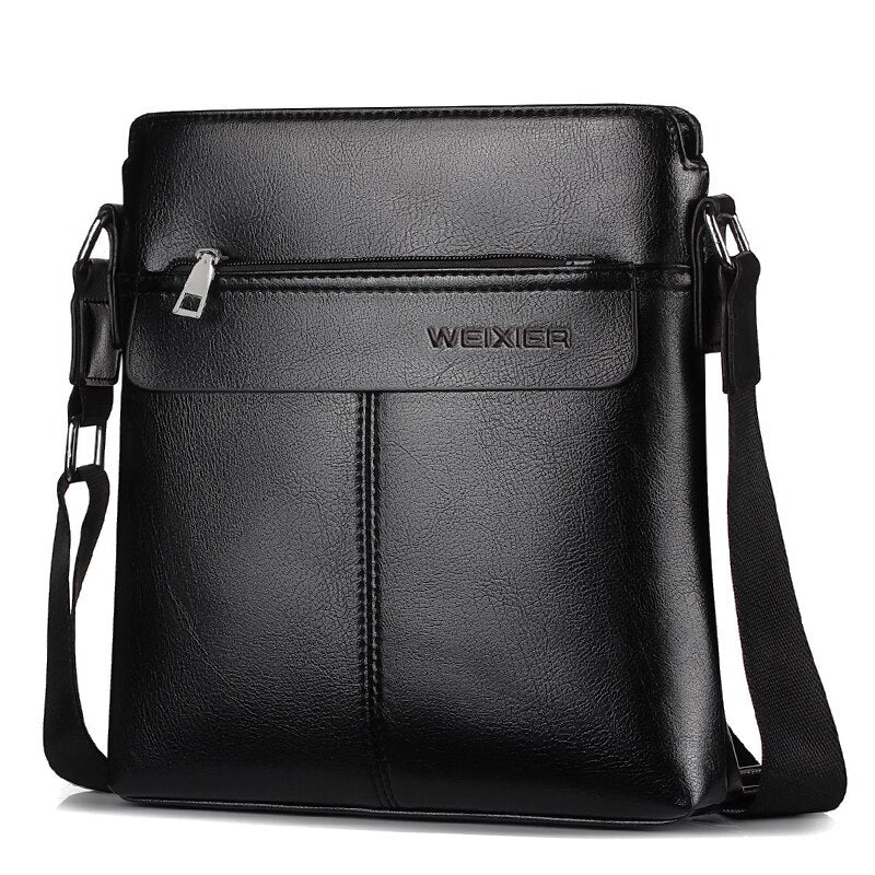 WEIXIER brand men's messenger bag zipper leather bag Ipad shoulder bag