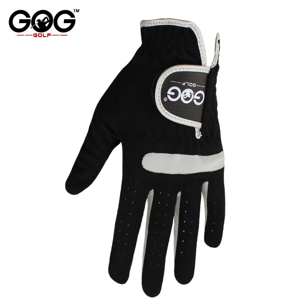Men's Golf Glove Left Hand Right Hand Micro Soft Fiber Breathable Golf Gloves Men Color Black Brand GOG