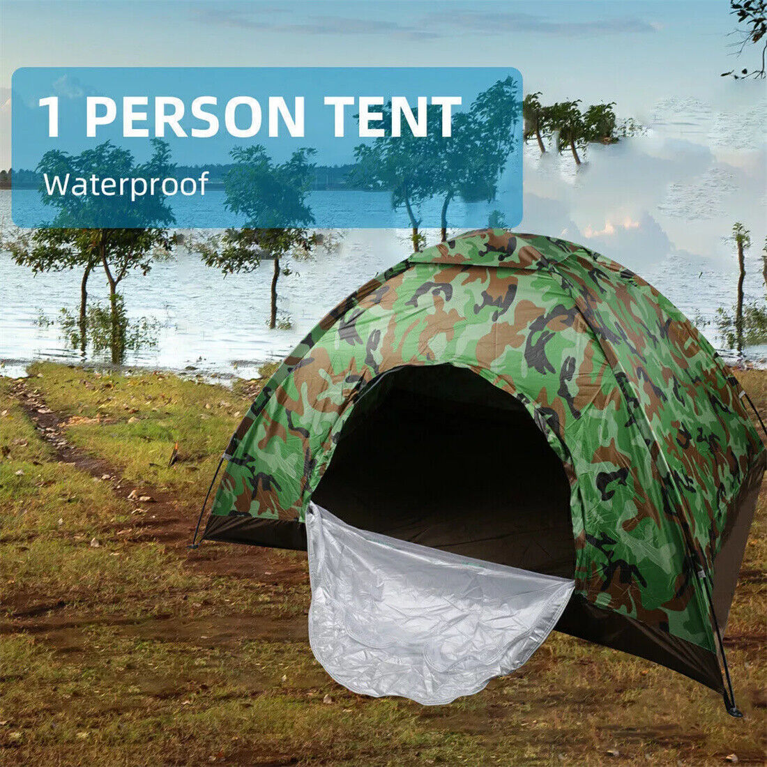 Up Hiking Tent 1-2 Man Person Family Camping Outdoor Festival Shelter UK