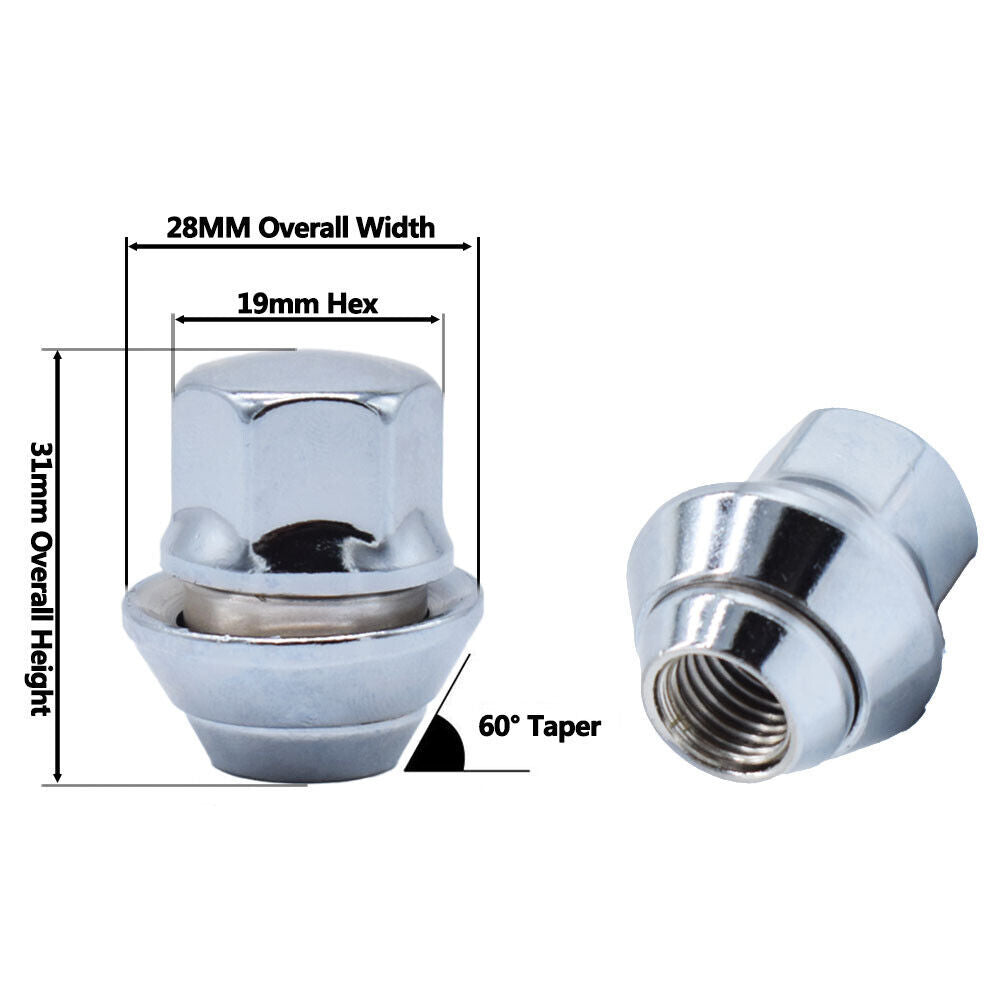 20X Ford Focus Alloy Wheel Nuts Bolt Lug Stud Tyre Whorl Nuts With Washe
