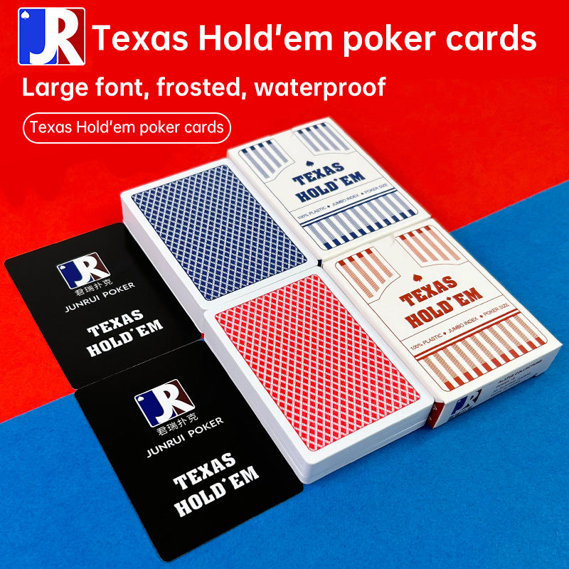 Texas Hold'em PVC waterproof poker, coarse frosted, pro - authorized, wide & large - printed