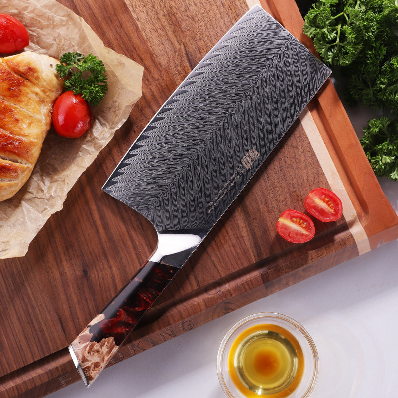 Damascus Sharp Kitchen Knife Household Slicing Knife Chinese Chef's Knife