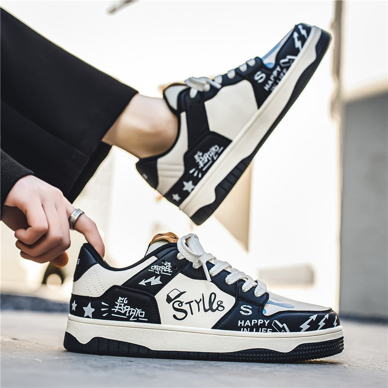 Low cut lace up men's shoes fashionable color outdoor niche casual shoes