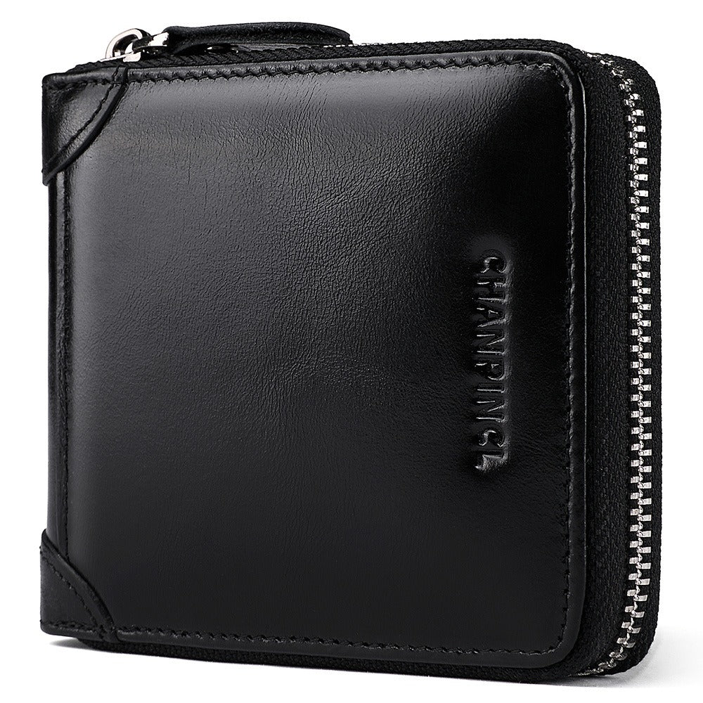 Men's Wallet Leather Zipper Wallet