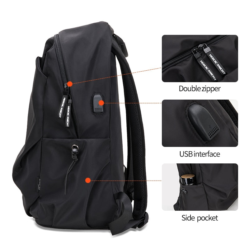 Heroic Knight Men Fashion Backpack 15.6inch Laptop Backpack Men Waterproof Travel Outdoor backpack