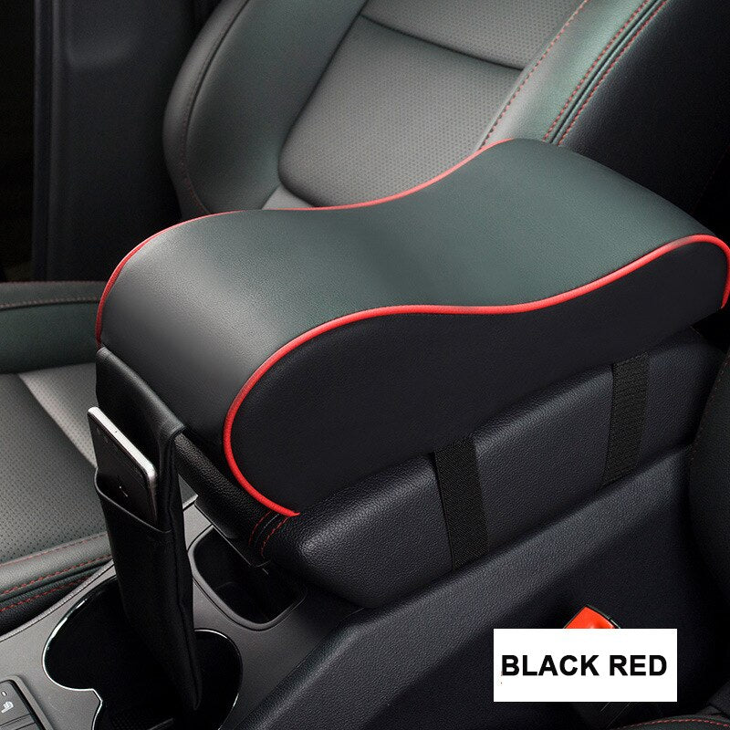 Leather Car Central Armrest Pad Black Auto Center Console Arm Rest Seat Box Mat Cushion Pillow Cover Vehicle Protective Styling