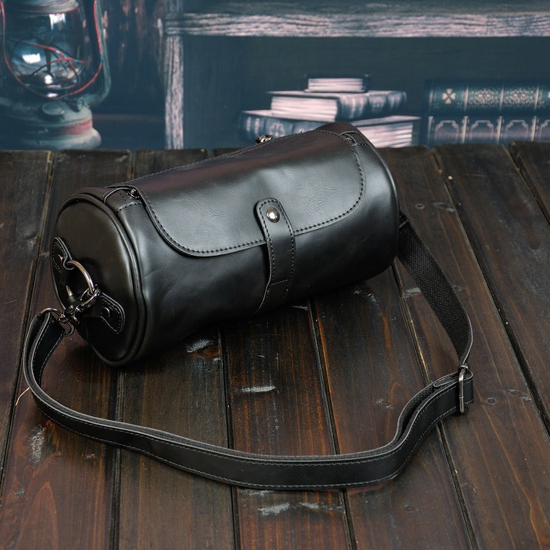 Fashionable Single Shoulder Cylinder Bag Retro Trendy and Personalized Cylinder Bag