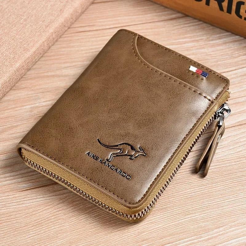 Men's Protected PU Leather Wallet Vintage Short Purse