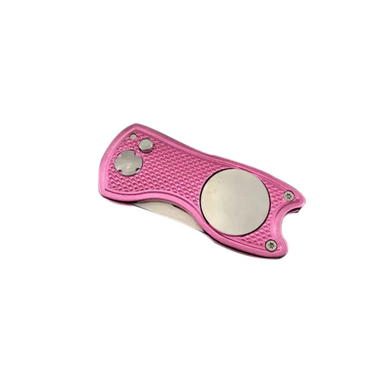 Foldable Golf Divot Tool with Golf Ball Tool Pitch Groove Cleaner Golf Training Aids Golf Accessories Putting Green Fork