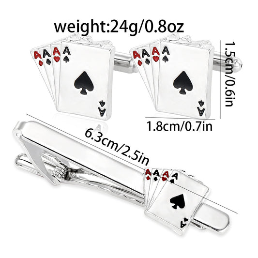 Poker Cufflinks Business Shirt Cufflinks Tie Clip