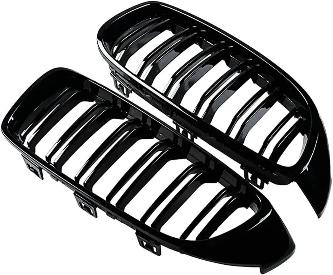 For BMW F32 F33 F36 4 Series Gloss Black Kidney Grill Grille Twin Bar M4 Style