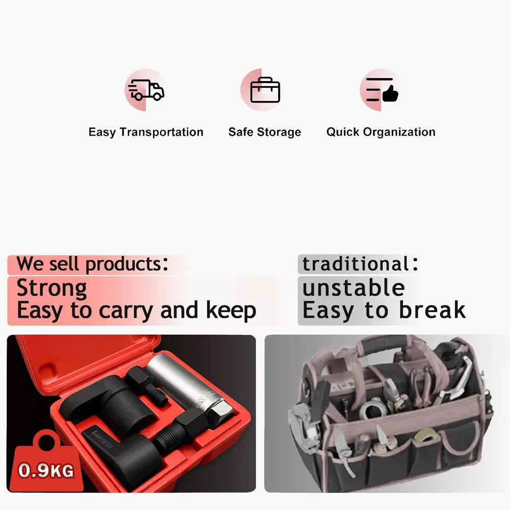 5pcs 22mm Oxygen Sensor Wrench Kit for Automotive O2 Socket Removal Install Offset Vacuum Sensor Socket Thread Chaser Tool