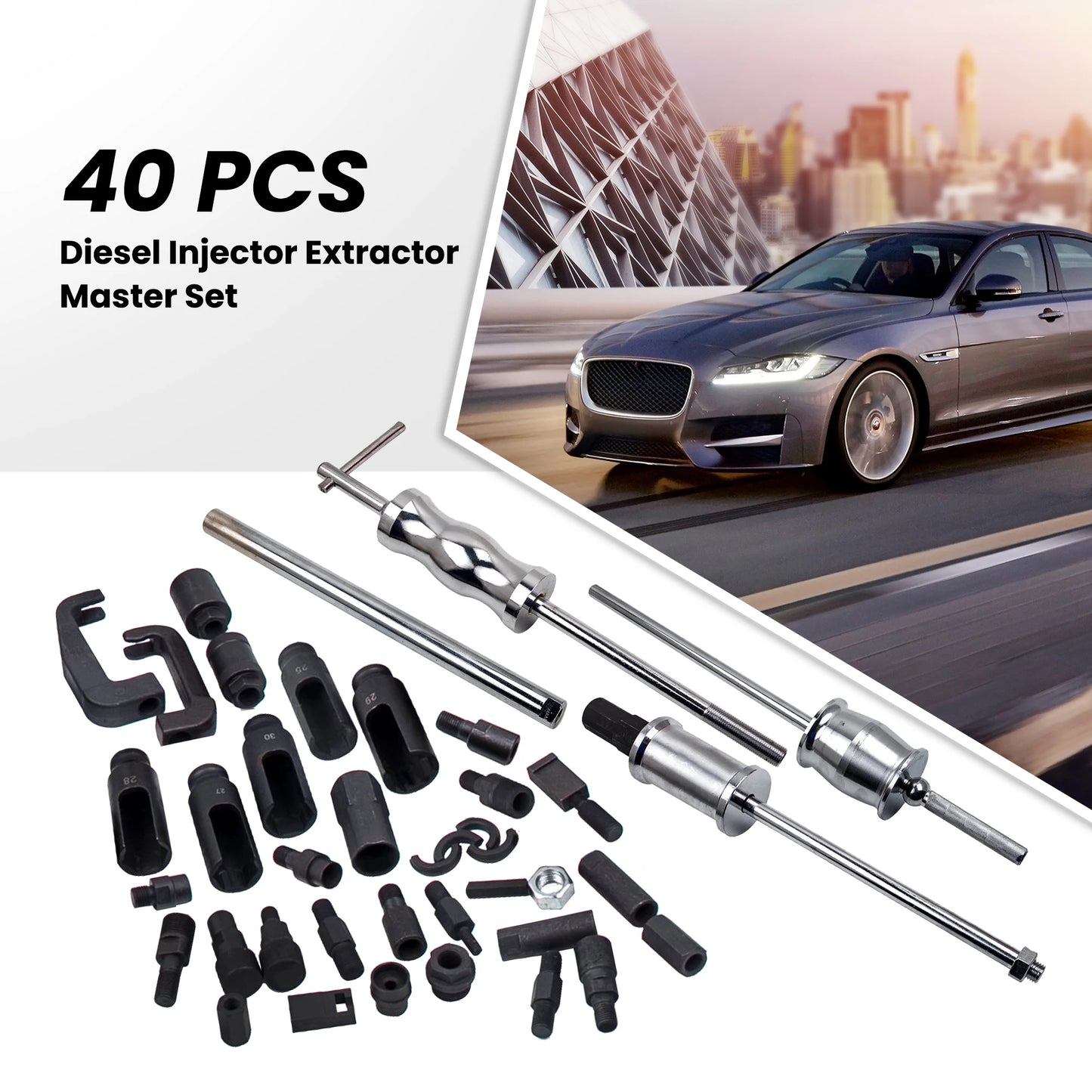 Diesel Injector Remover Puller Tool Universal MASTER Kit for VW BMW FORD MERC QZ Auto Truck Diesel Extractor Slide Hammer Tool K