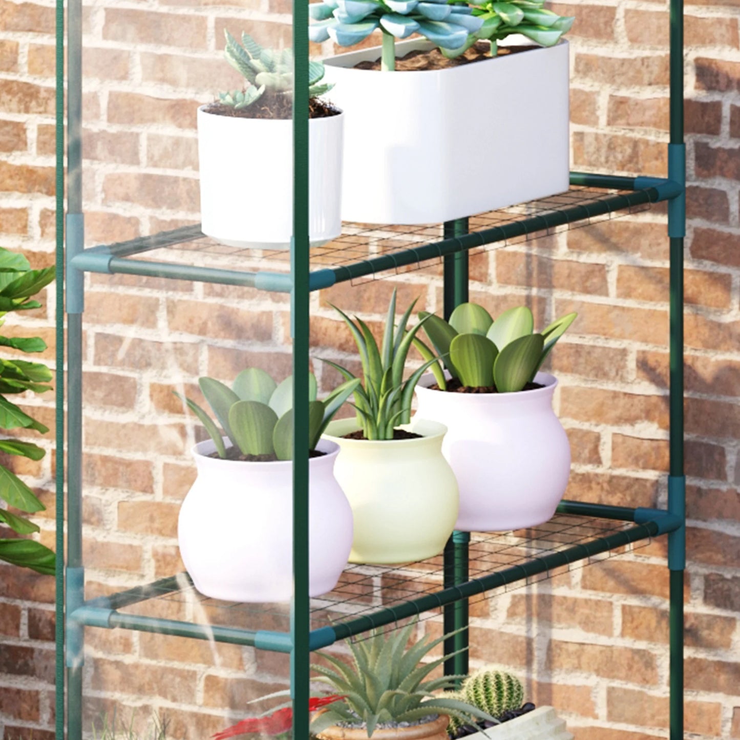 Garden Greenhouse Walk in Grow Herb Plant Transparent Metal