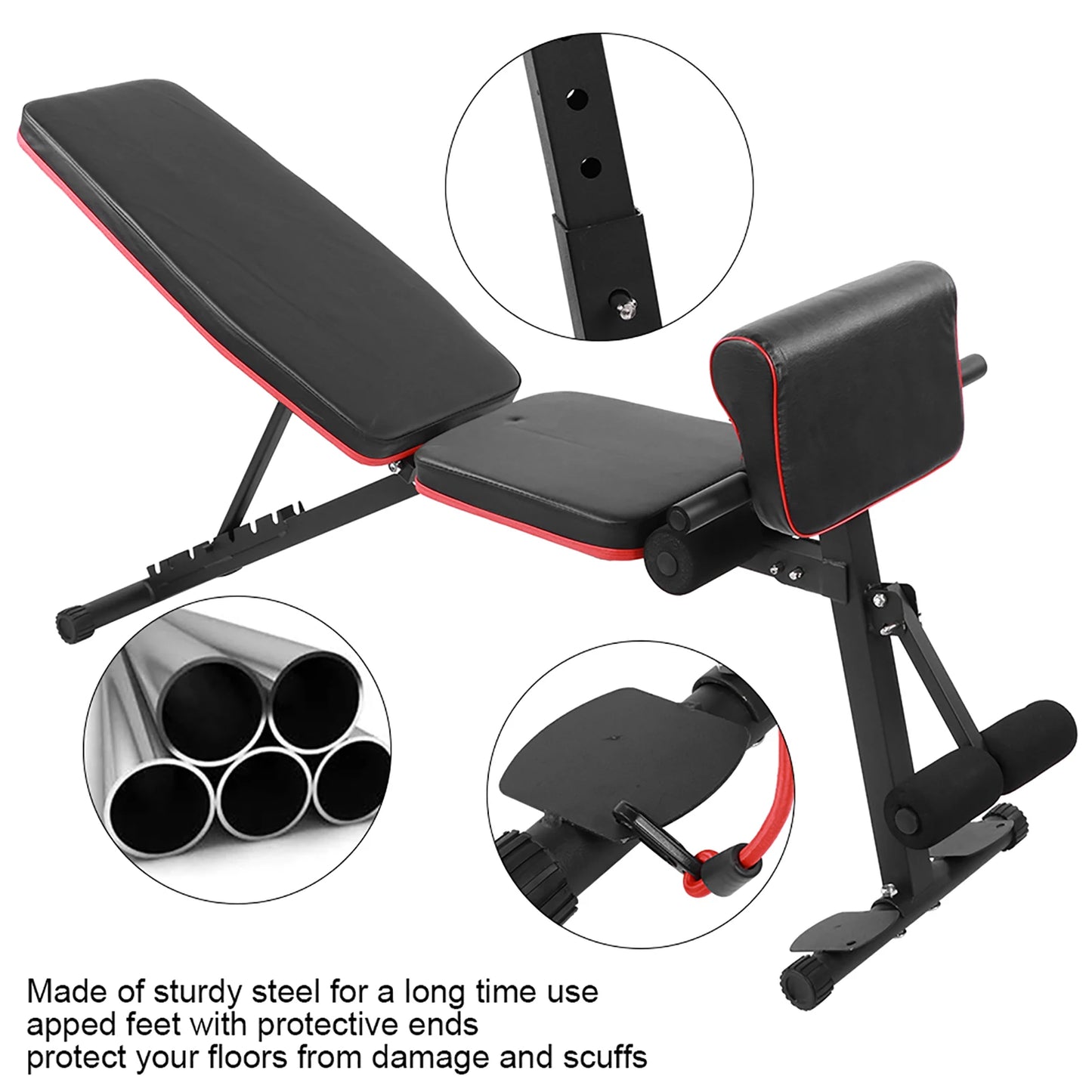 7 LVL Adjustable Weight Abdominal Bench Sit‑up Fitness Dumbbell Bench Waist Bench Foldable Fitness Bench