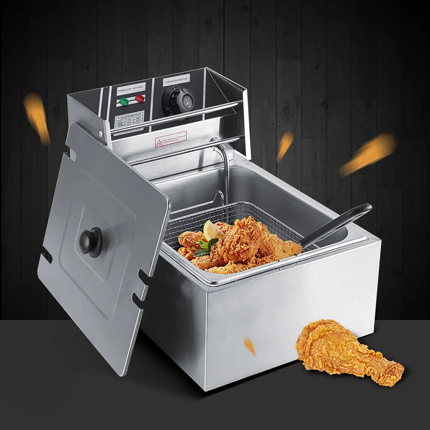 6L Stainless Steel Electric Fryer with Basket for Commercial & Home Use Electric Fryer Fryer Stainless Steel Fryer