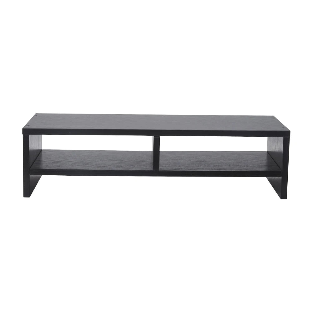 2-Tier Monitor Stand Riser with Shelf Wood Computer Stand Computer Printer Shelf for Laptop Printer PC