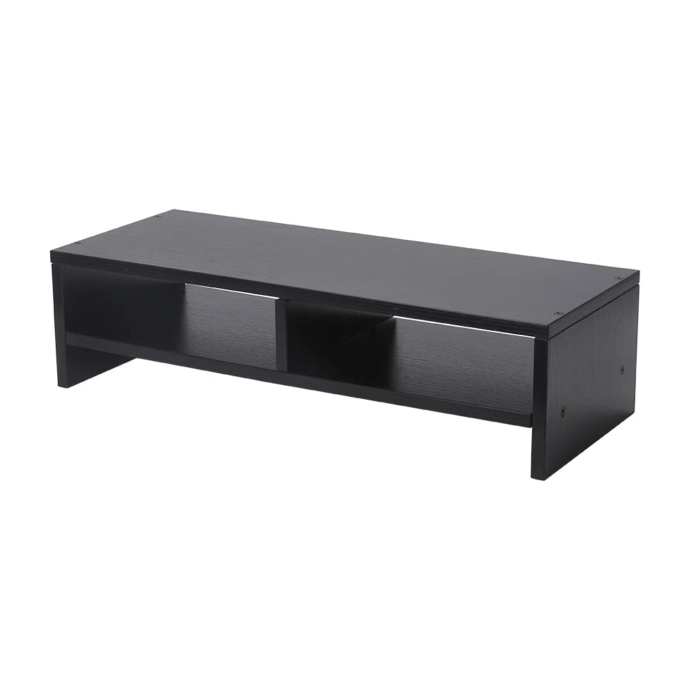 2-Tier Monitor Stand Riser with Shelf Wood Computer Stand Computer Printer Shelf for Laptop Printer PC