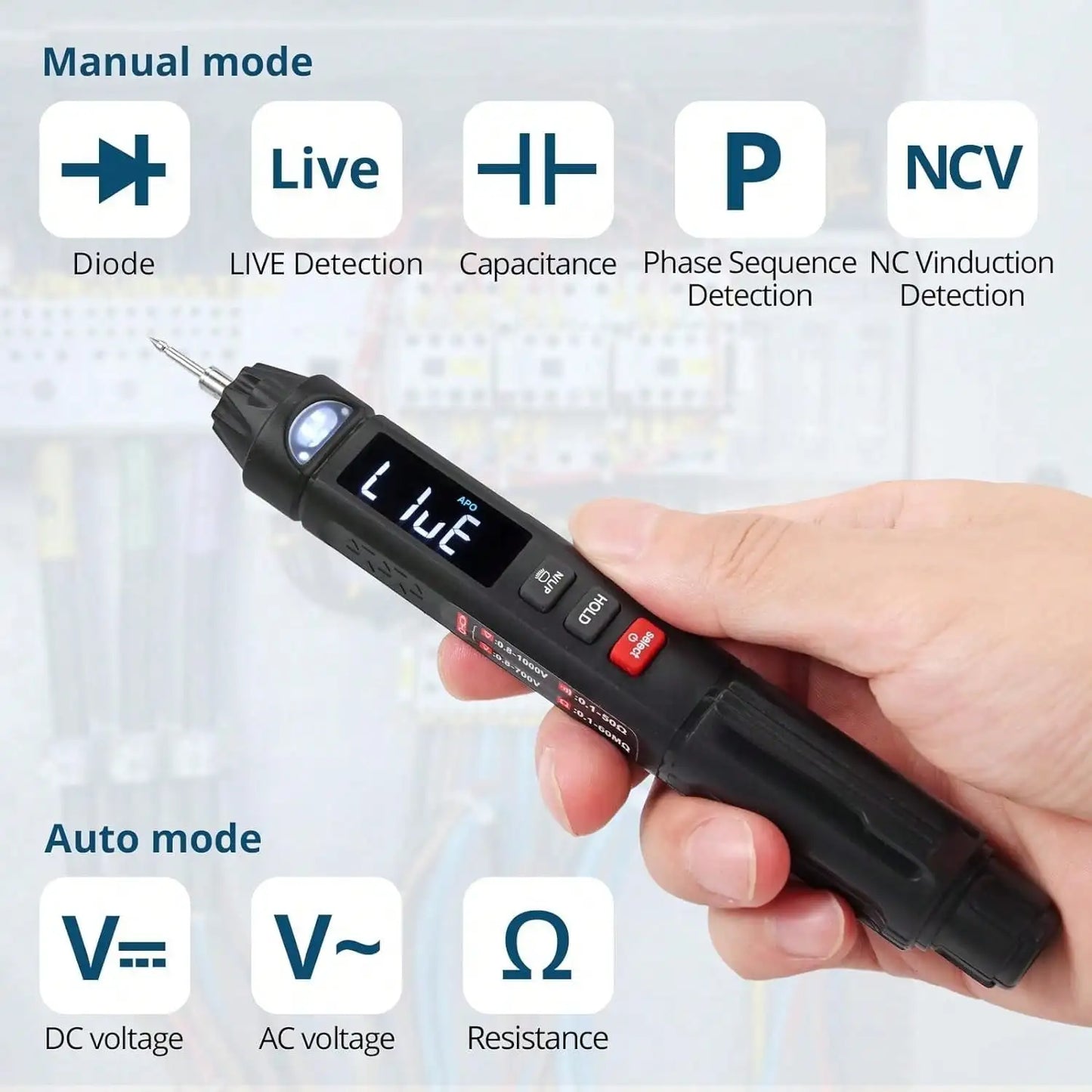3-In-1 Digital Multimeter Professional TRMS 6000 Counts Automatic Identification Electric Pen Multimeter for DC/AC Voltage Test