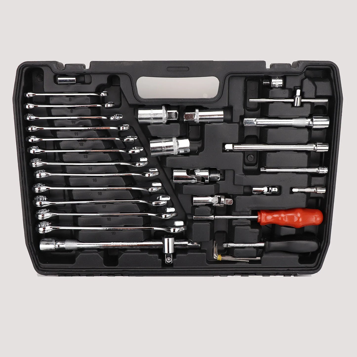 216PCS Professional Tool Box Socket Set 1/2" 1/4" 3/8" Wrench Tool Home Repair Set with Black Box